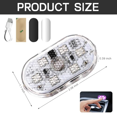 4 PCS Car LED Lights Interior Wireless, Super Bright 7 Colors - Product Imagery