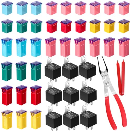 DaisyInner 36 Pcs Car Fuse Assortment Kit Fuse and Puller Plier - Product Imagery