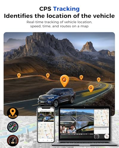 360 View 4 Channel Dash Cam Front and Rear Left Right Inside - Product Imagery