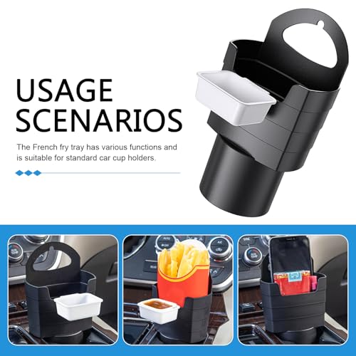 Fries Holder for Car, Universal Cup Holder Insert with Dipping - Product Imagery