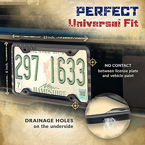 TACTILIAN Original Silicone American Flag License Plate Frames - - Product Imagery