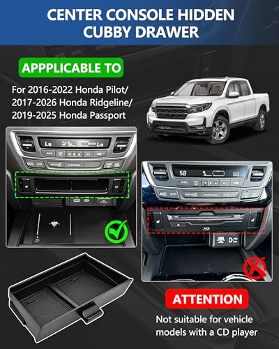 Center Console Organizer for Honda Ridgeline 2017-2026/ Pilot - Product Imagery