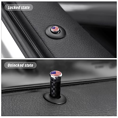 Moly Magnolia 4PCS Carbon Fiber Car Door Lock Knob Covers, Red - Product Imagery
