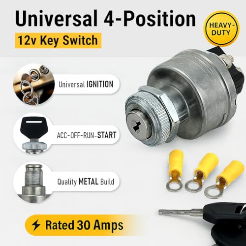 MGI SpeedWare 4-Position Universal Ignition Key Switch - Product Imagery