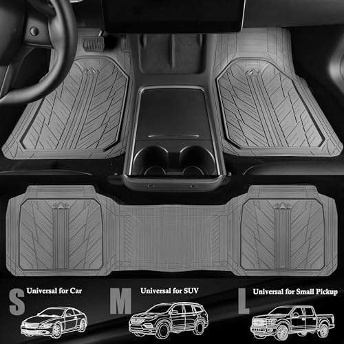 CAR PASS Heavy Rubber Car Floor Mats, Deep Waterproof Car Mats - Product Imagery