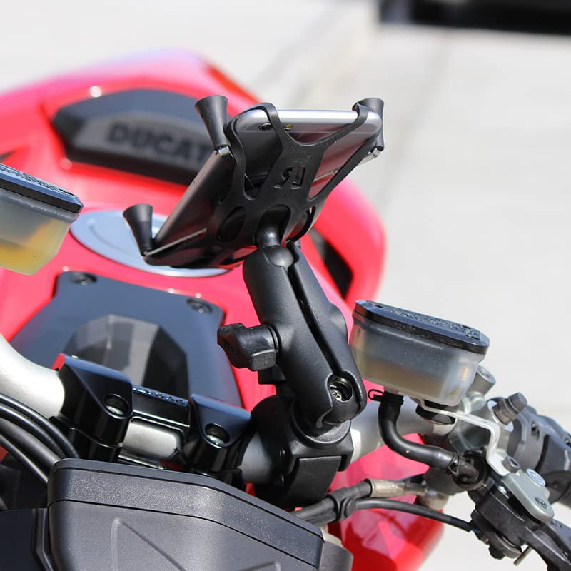 RAM MOUNTS X-Grip Motorcycle Phone Mount with Tough-Claw Clamp - Product Imagery