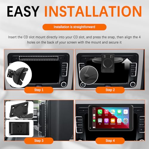 2026 New CD Slot Mount for Carplay Screen,360° Rotatable CD - Product Imagery