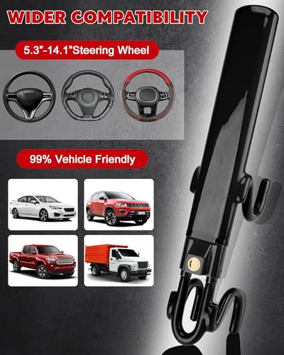 Tevlaphee Steering Wheel Lock Anti-Theft Car Device Heavy Duty - Product Imagery