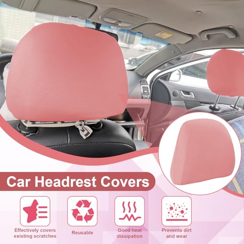 BFXM 2Pcs Car Seat Headrest Cover, Pink Flexible Car Headrest - Product Imagery