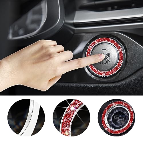 Kewucn Bling Crystal Double Rhinestone Car Engine Start - Product Imagery