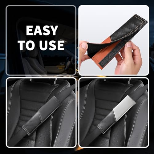 2 PCS Car Seat Belt Cover Pads - Seatbelt Covers with Carbon - Product Imagery