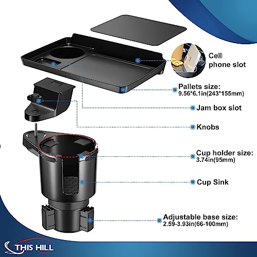 This Hill Car Cup Holder Tray 2-in-1 Detachable Car Food Table - Product Imagery