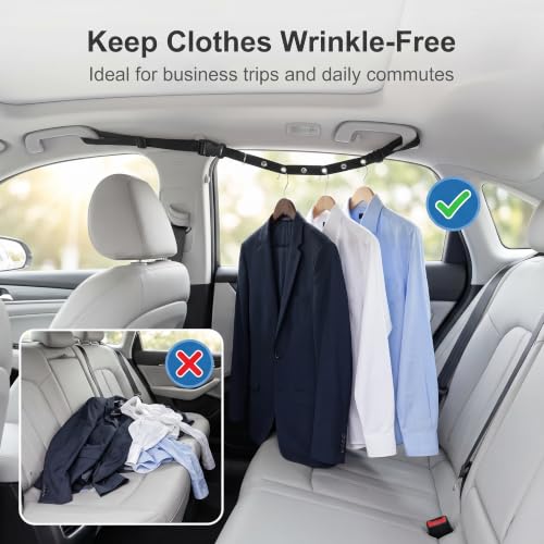 Adjustable Car Ceiling Clothes Hanger Strap, Thickened Segment - Product Imagery