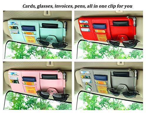 Blue Car Sun Visor Organizer, Lightweight Travel Document Visor - Product Imagery