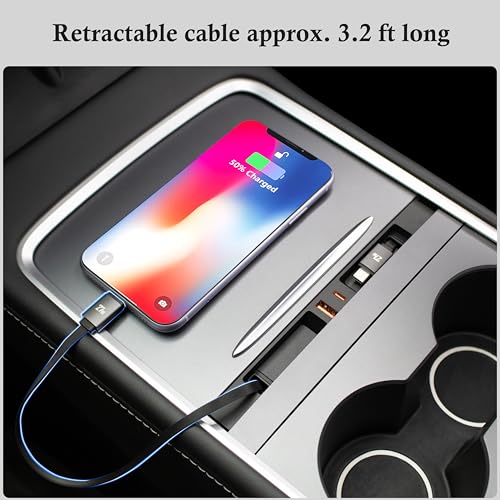 USB Hub Charger for Tesla Model Y 2021-24 & Model 3 2021-23 with - Product Imagery