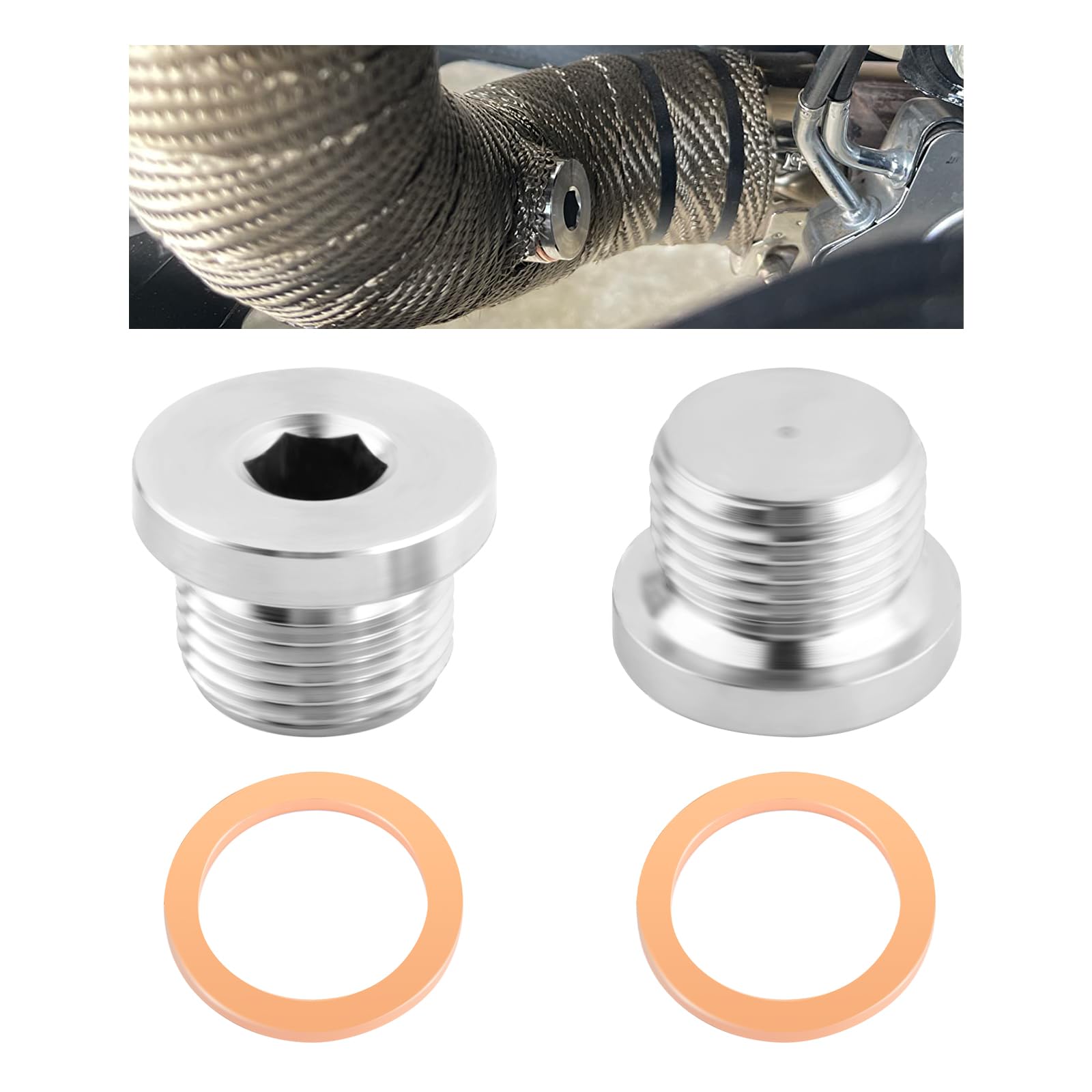 2PCS M18x1.5 Sensor Plug Inner Hex Head with Brass - Product Imagery
