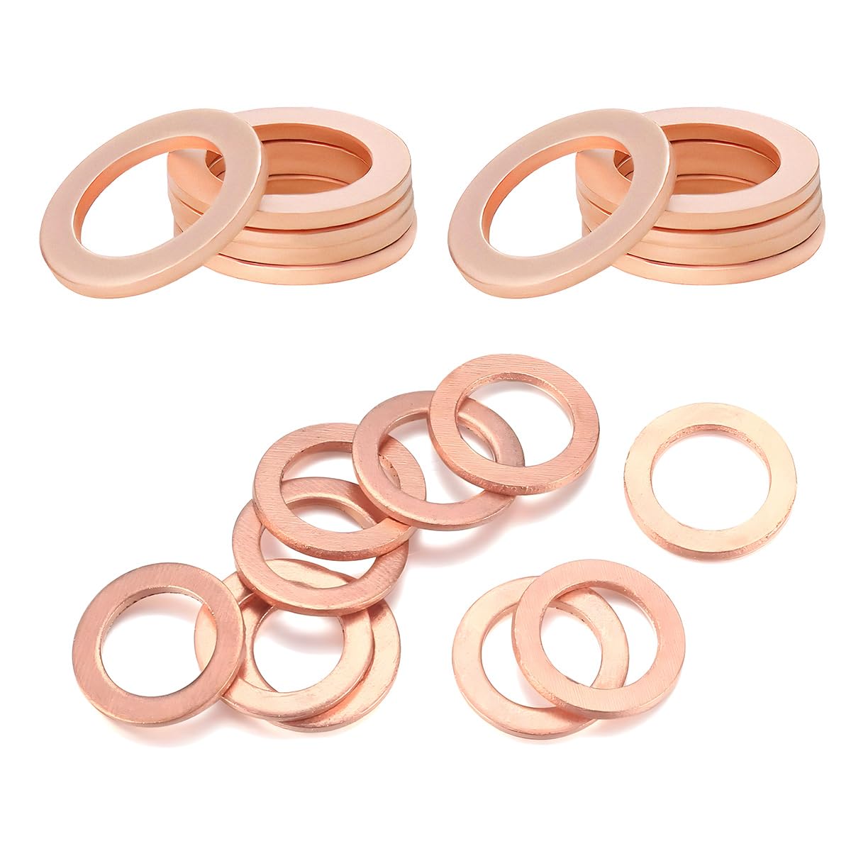 20 PCS Oil Drain Plug Gasket, 14mm Copper Crush Washer Coolant - Product Imagery