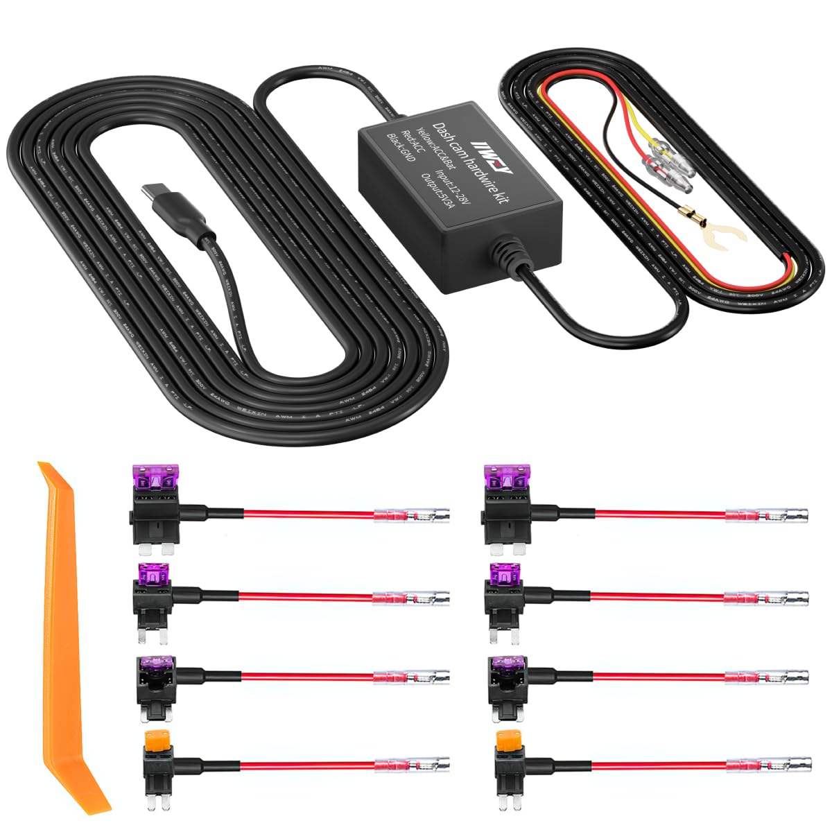Dash Cam Hard Wire Kit for IIWEY N5/N5 PRO/N6/N7/C3 PRO/C4 - Product Imagery