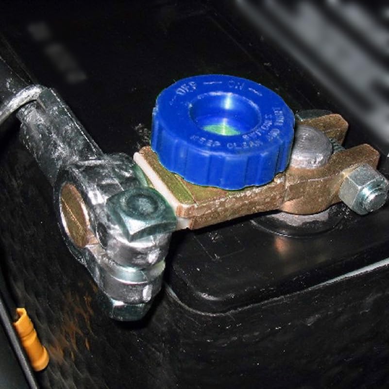 Ampper Top Post Battery Disconnect Switch 12V, Master Brass - Product Imagery