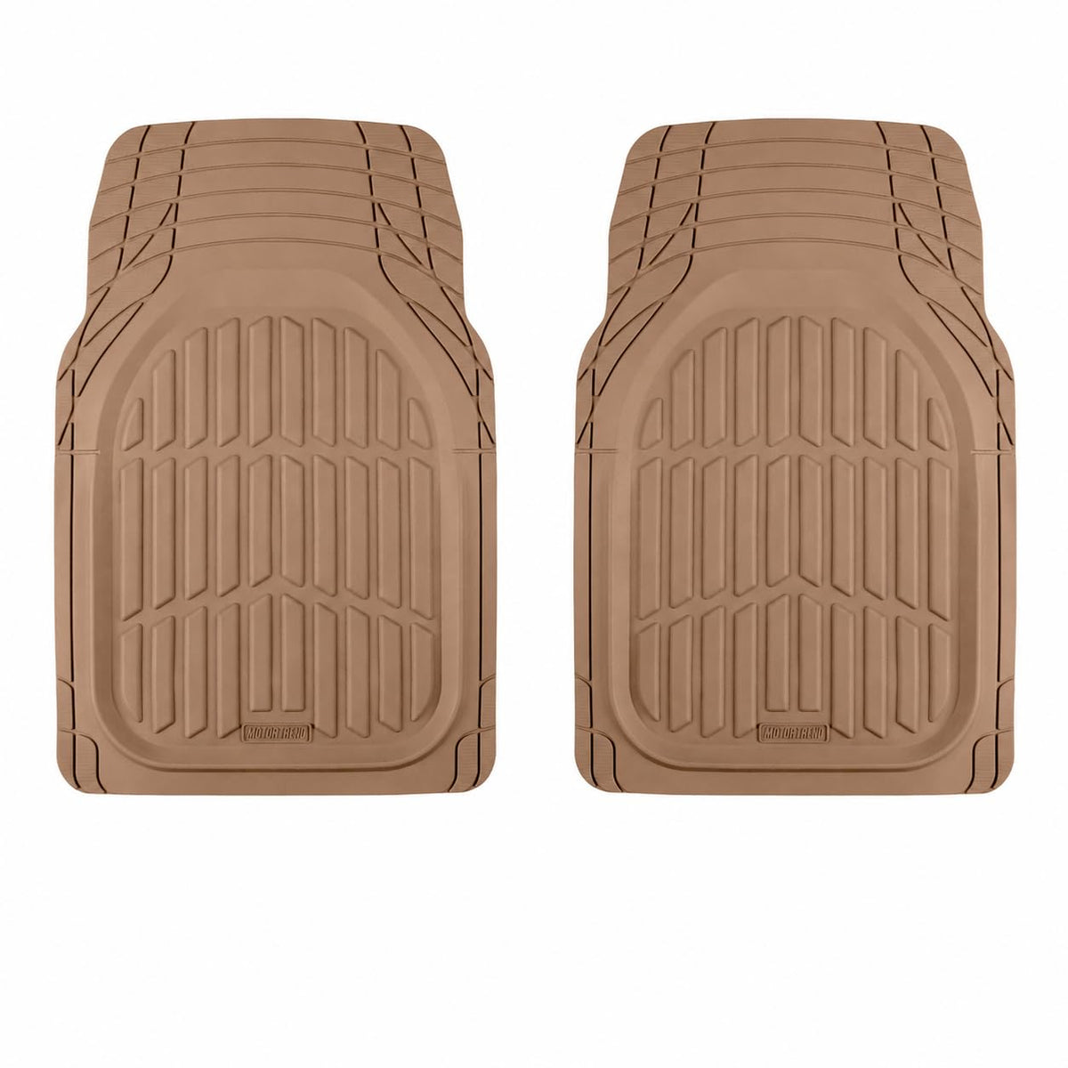 MotorTrend FlexTough Beige Car Floor Mats Rubber All Weather - Product Imagery