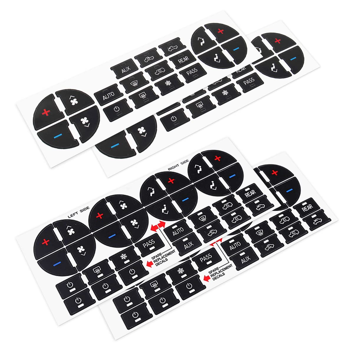 AC Dash Button Sticker Repair Kit, 2PCS 19 Buttons and 2PCS 31 - Product Imagery