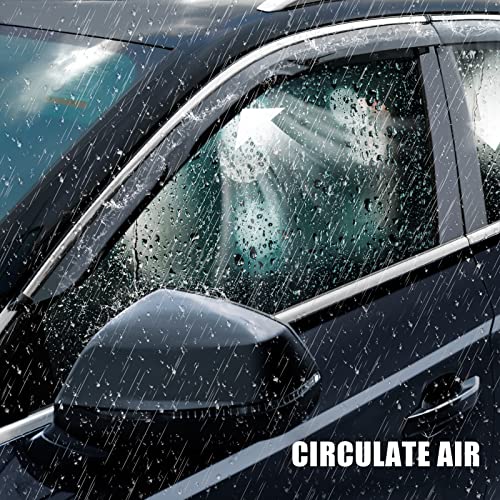 4 Pieces Smoke Tinted Tape-On Side Window Visor Deflectors Rain - Product Imagery