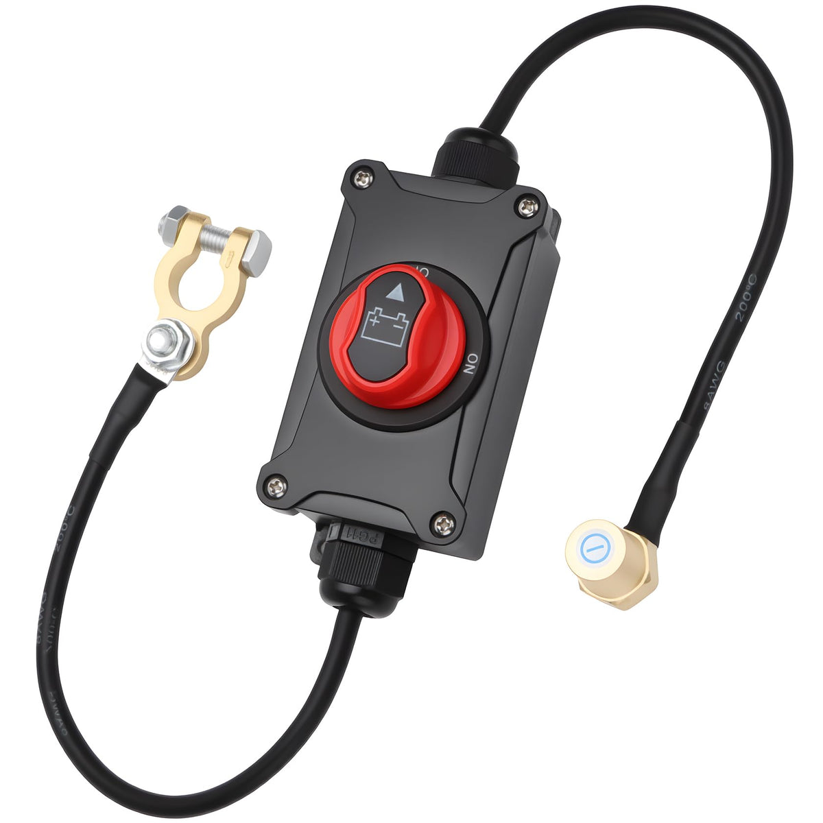 Top Post Battery Disconnect Switch, 100A 12-32V On/Off, - Product Imagery