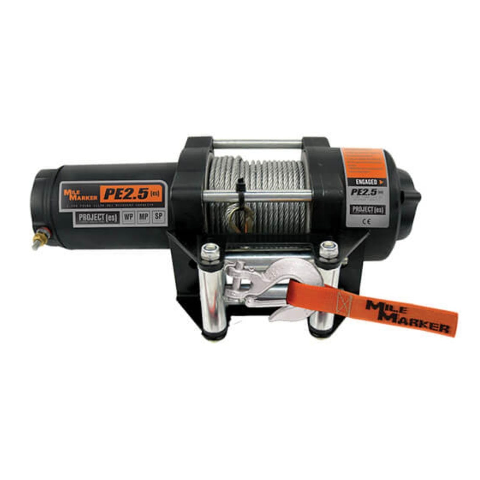 Mile Marker 77-50105BW ATV Winch PE2500 | 3/16” x 42’ Steel - Product Imagery