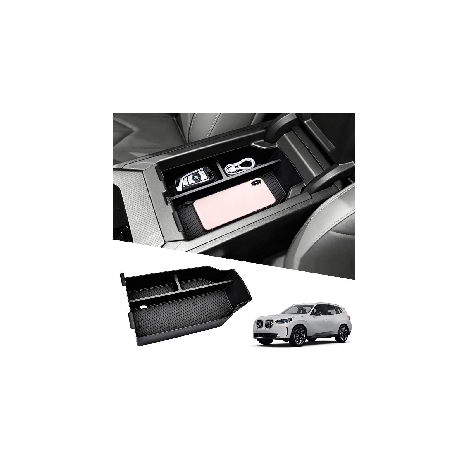 Center Console Organizer Fit for BMW X3 2025 2026 (30 xDrive/M50 - Product Imagery
