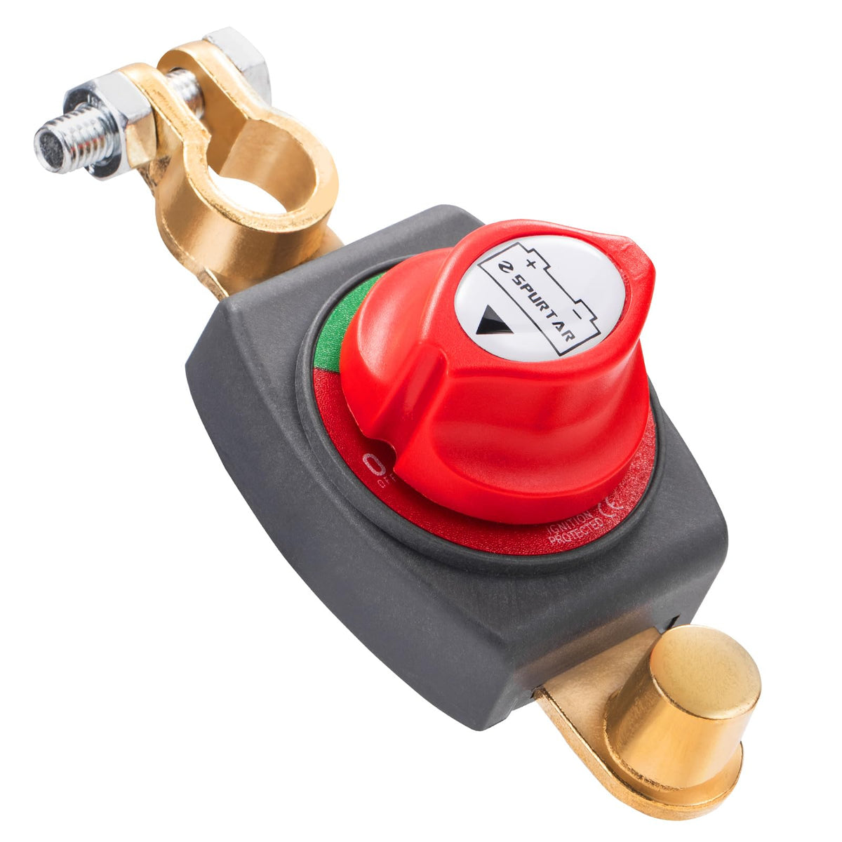 Spurtar Top Post Auto Battery Disconnect Switch 12V-48V, Red - Product Imagery