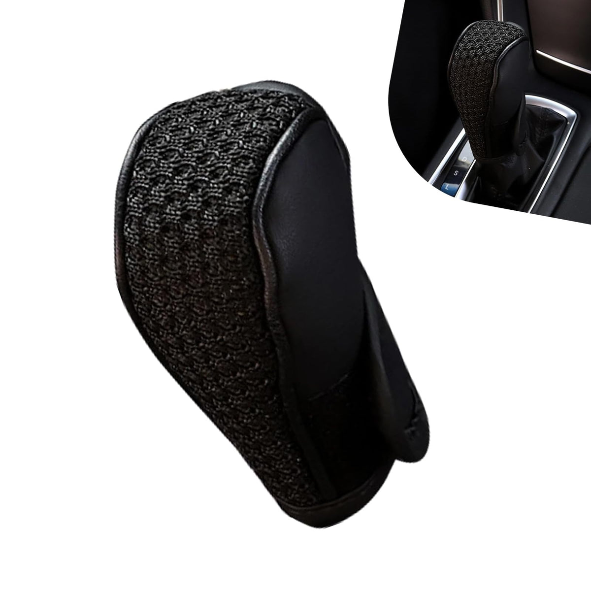 Car Gear Shift Cover, Leather Breathable Car Gear Shift Knob - Product Imagery