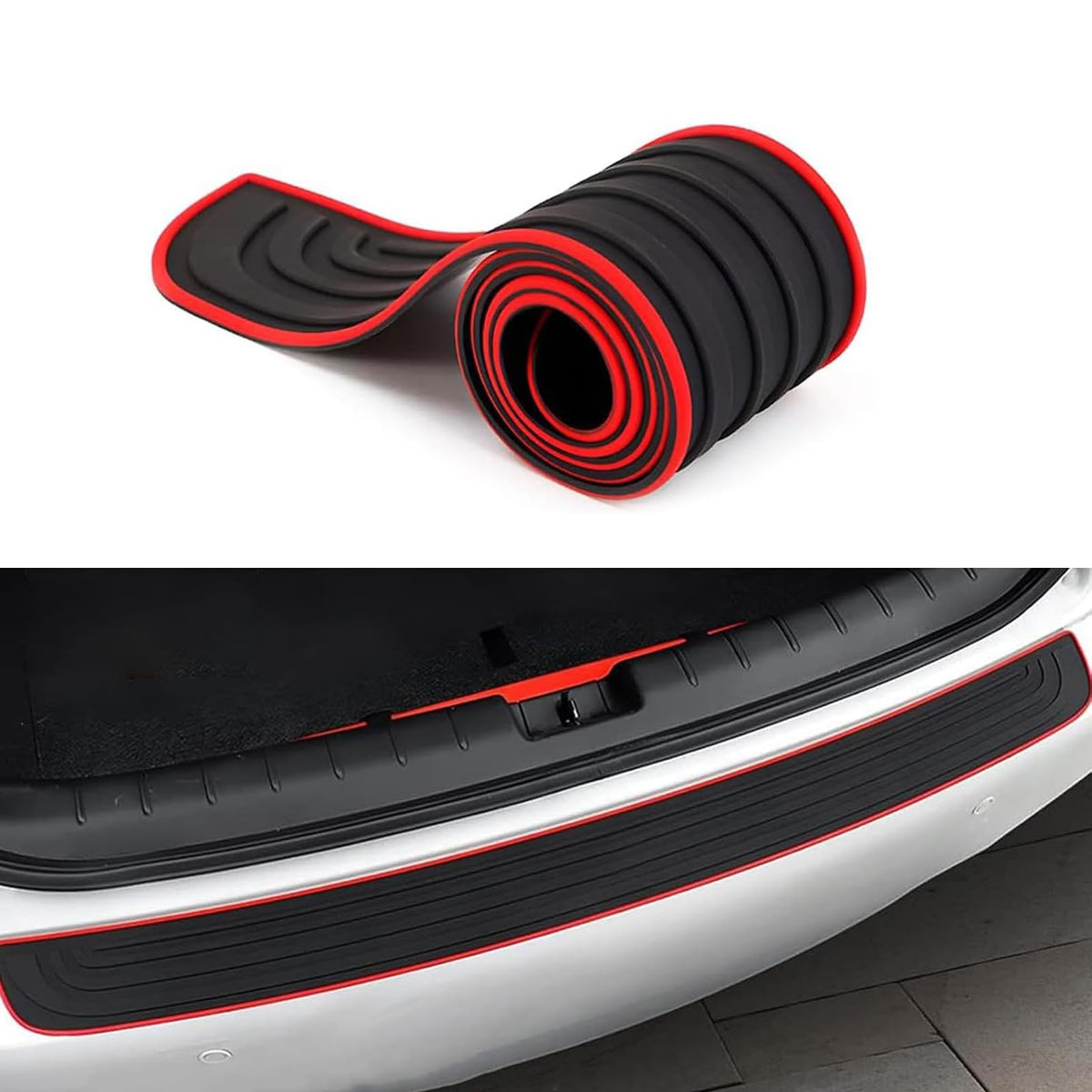 Car Rear Bumper Protector, 41 x 3.5 Inch Rubber Anti-Scratch - Product Imagery