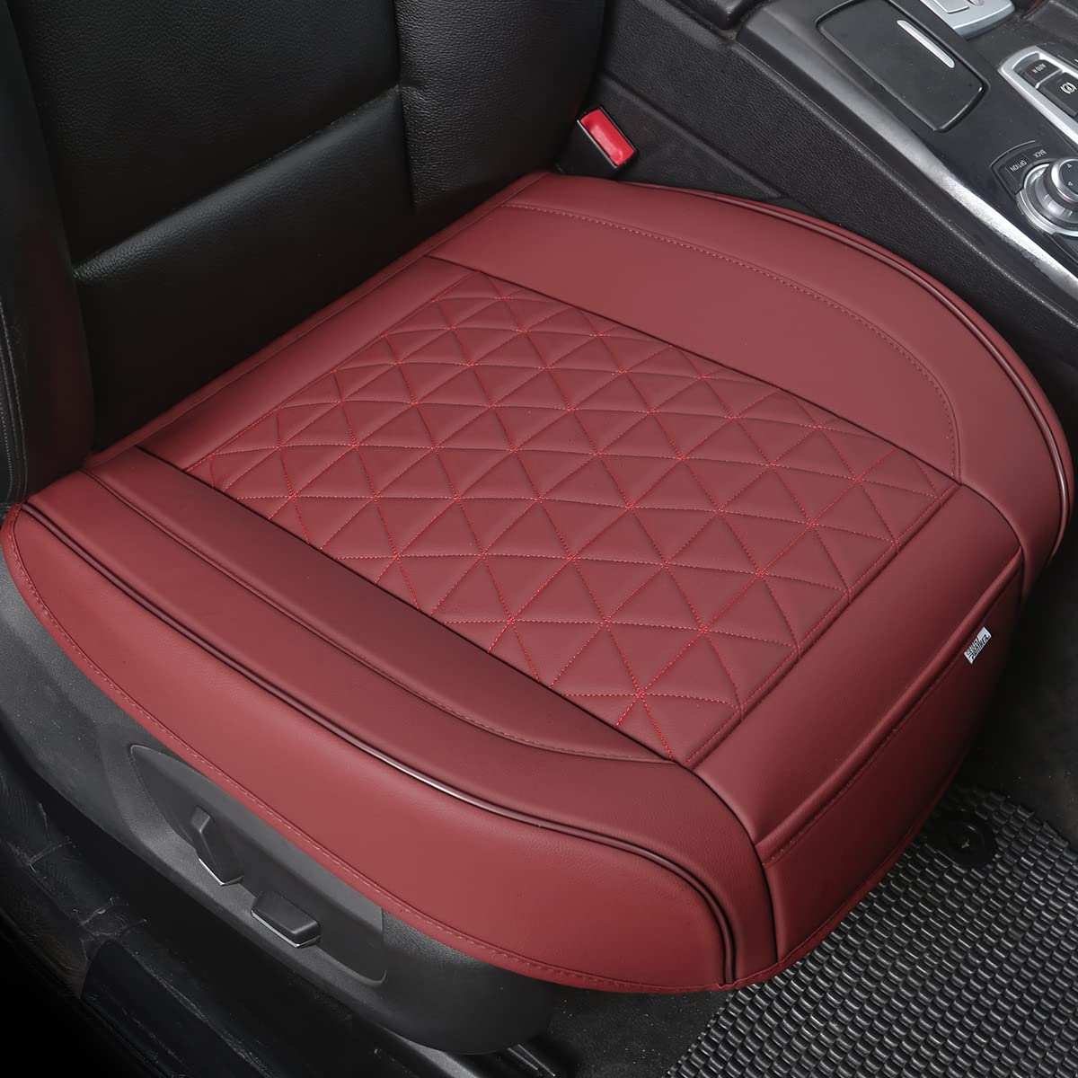 Black Panther 1 Pair Luxury Faux Leather Car Seat Covers Front - Product Imagery