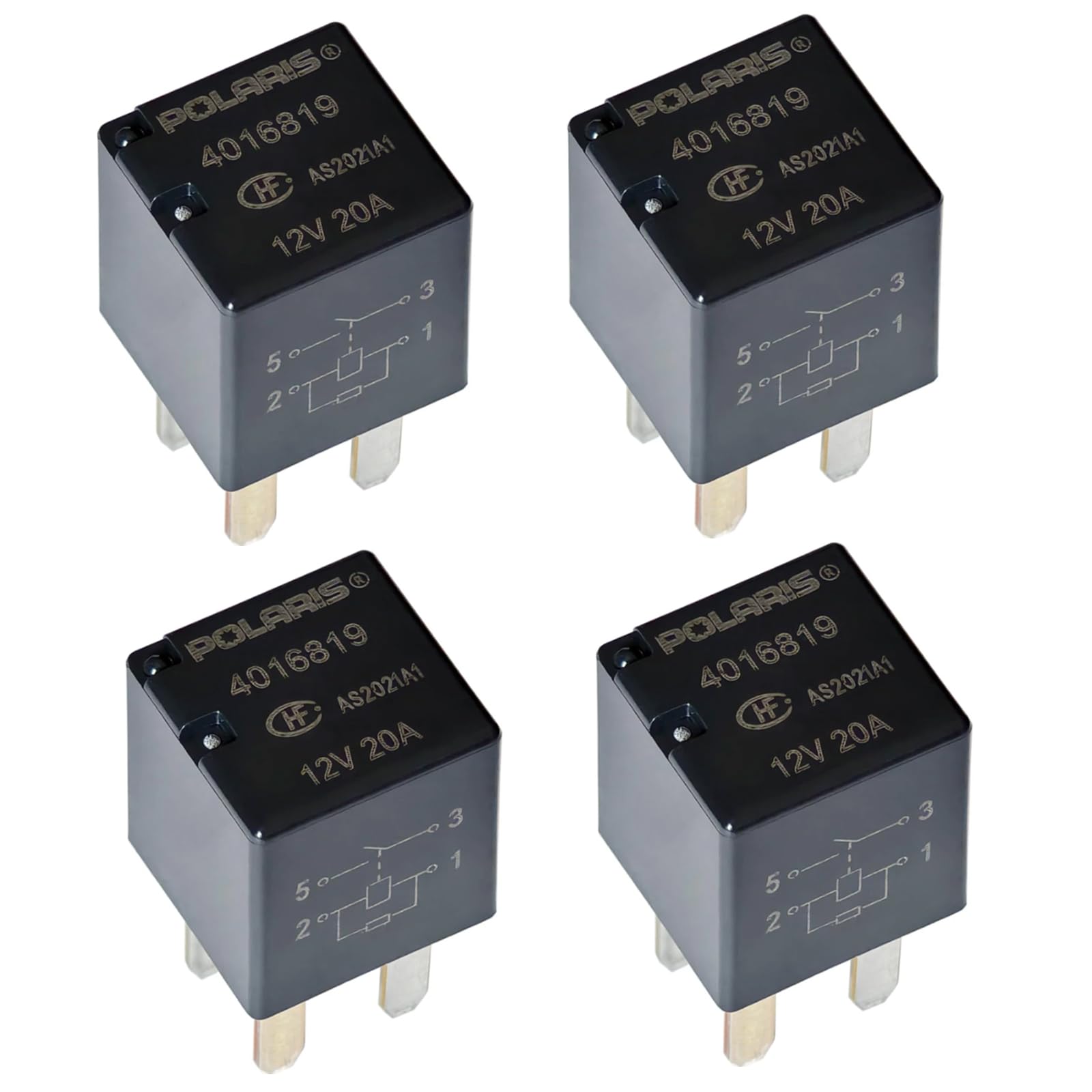 4016819-12V (Set of 4) 12VDC 20A 4PIN Ultra Micro ISO Automotive - Product Imagery