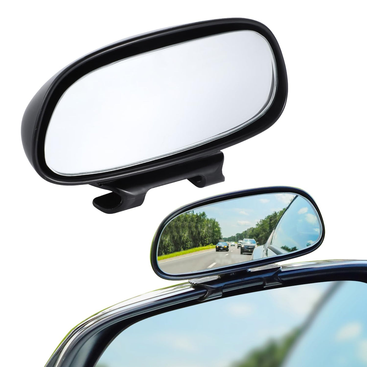 LivTee Blind Spot Mirror, HD Glass Frameless Convex Rear View - Product Imagery