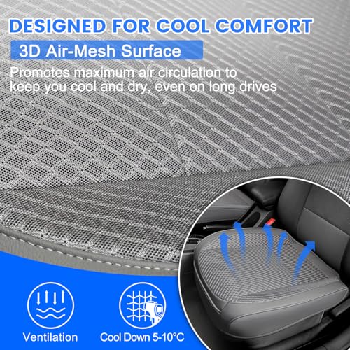 2 Pack Gray Ventilated Bottom Car Seat Cover - Product Imagery