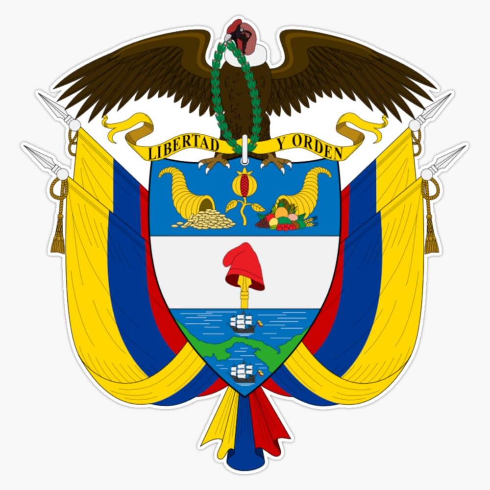 Coat Of Arms Of Colombia Sticker Bumper Sticker Vinyl Decal 5" - Product Imagery