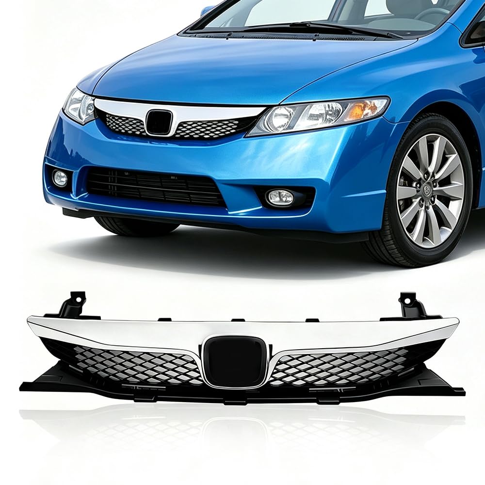 PIT66 Front Bumper Upper Grill Grille, Compatible with Honda - Product Imagery