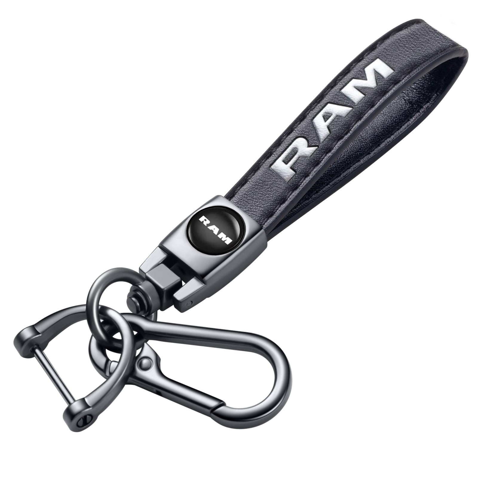 TACOMA Genuine Leather Car Keychain for Dodge RAM 1500 2500 3500 - Product Imagery