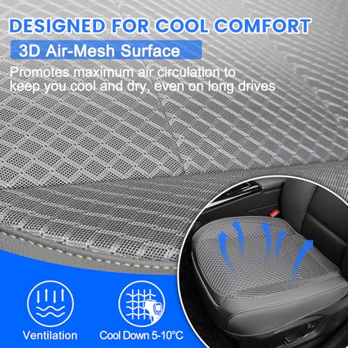 1 Pack Gray Ventilated Bottom Car Seat Cover - Product Imagery