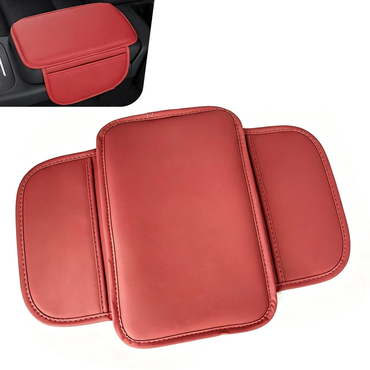 Car Center Console Cover, Scratch Resistant Leather Armrest - Product Imagery