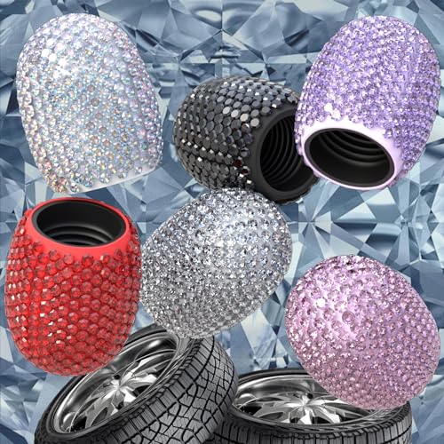 4Pcs Car Tire Valve Stem Caps Black Bling Tire Air Cap Car - Product Imagery