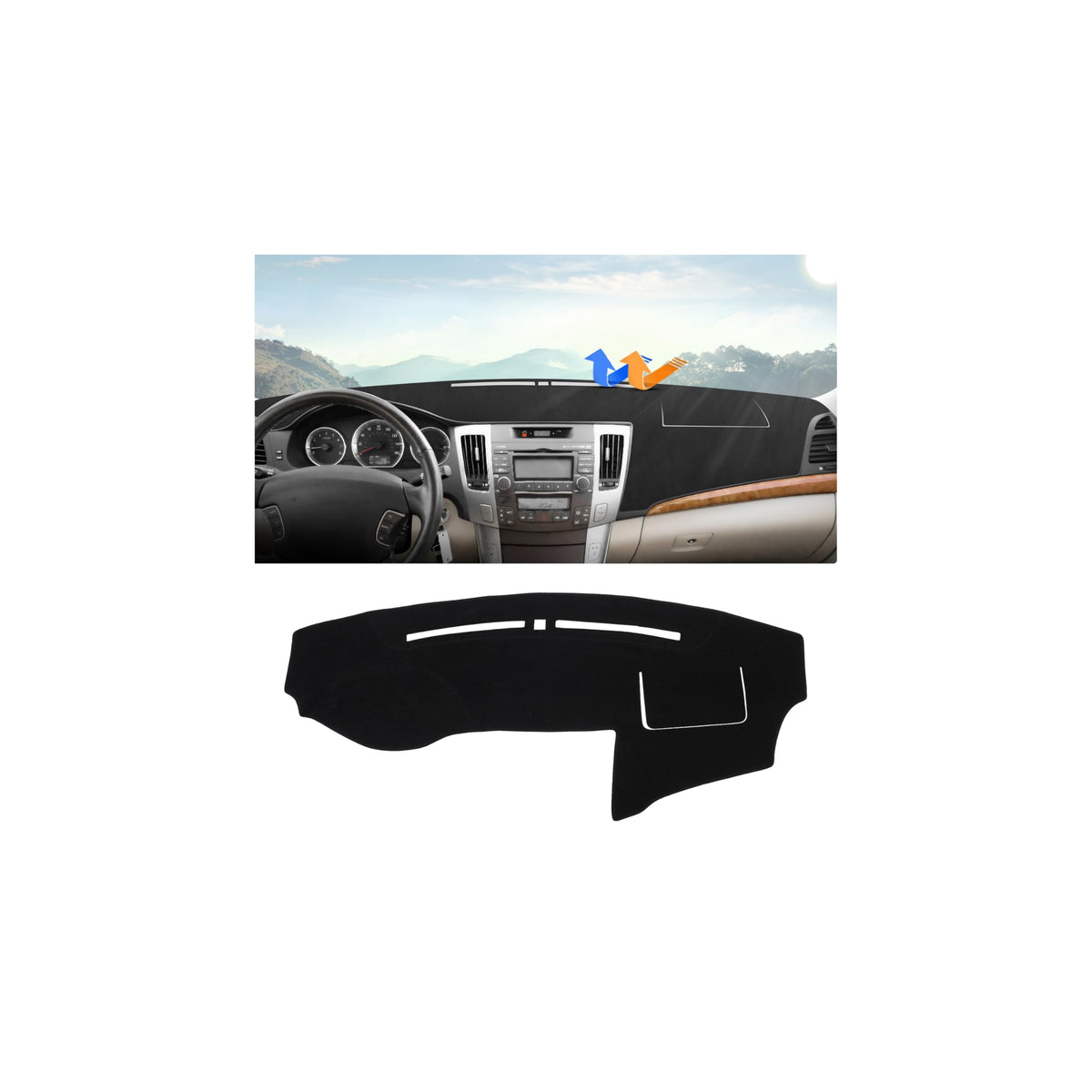 Autorder Dashboard Cover Mat for Hyundai Sonata 2009 2010 - Product Imagery