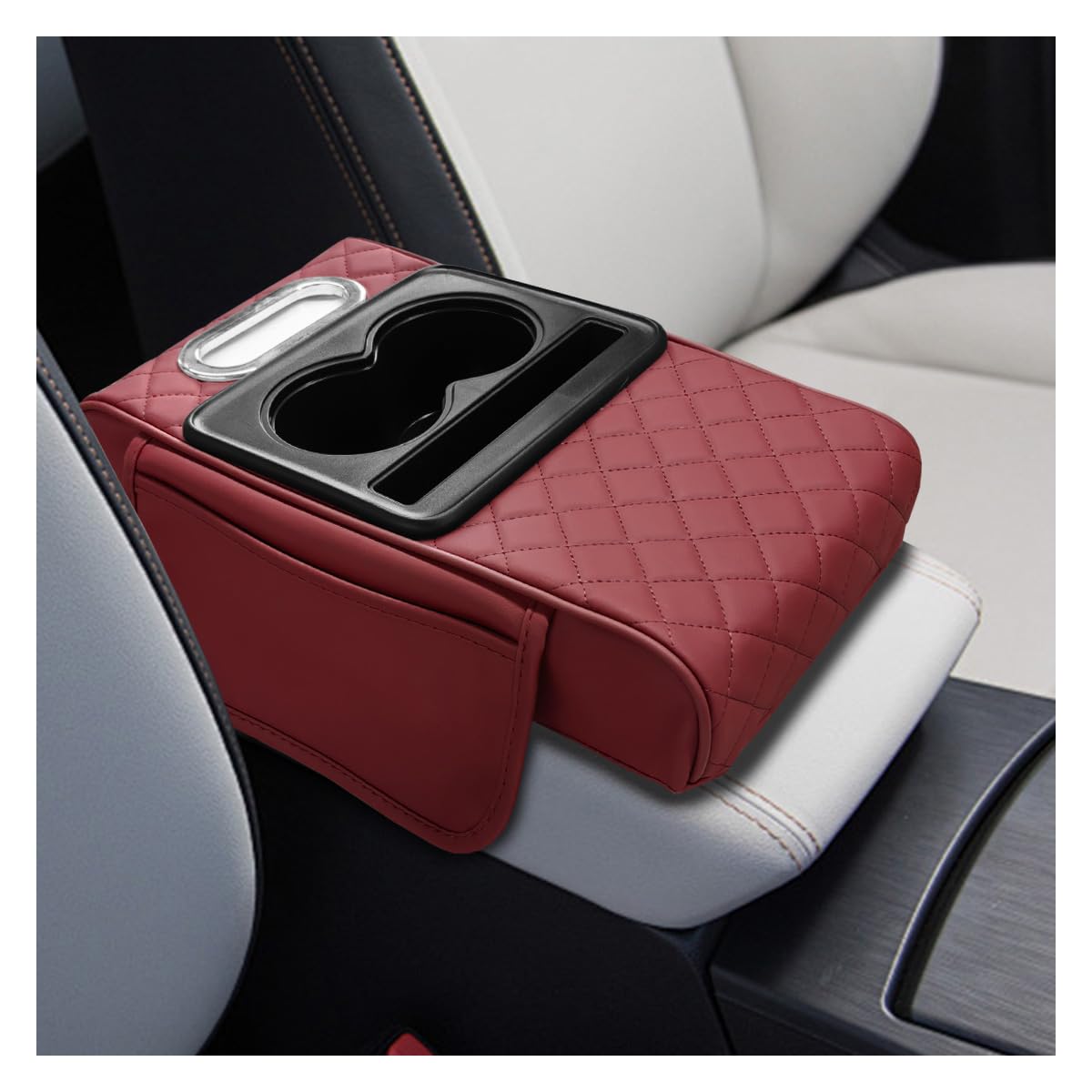 Leather Car Center Console Cover, Armrest Booster - Product Imagery