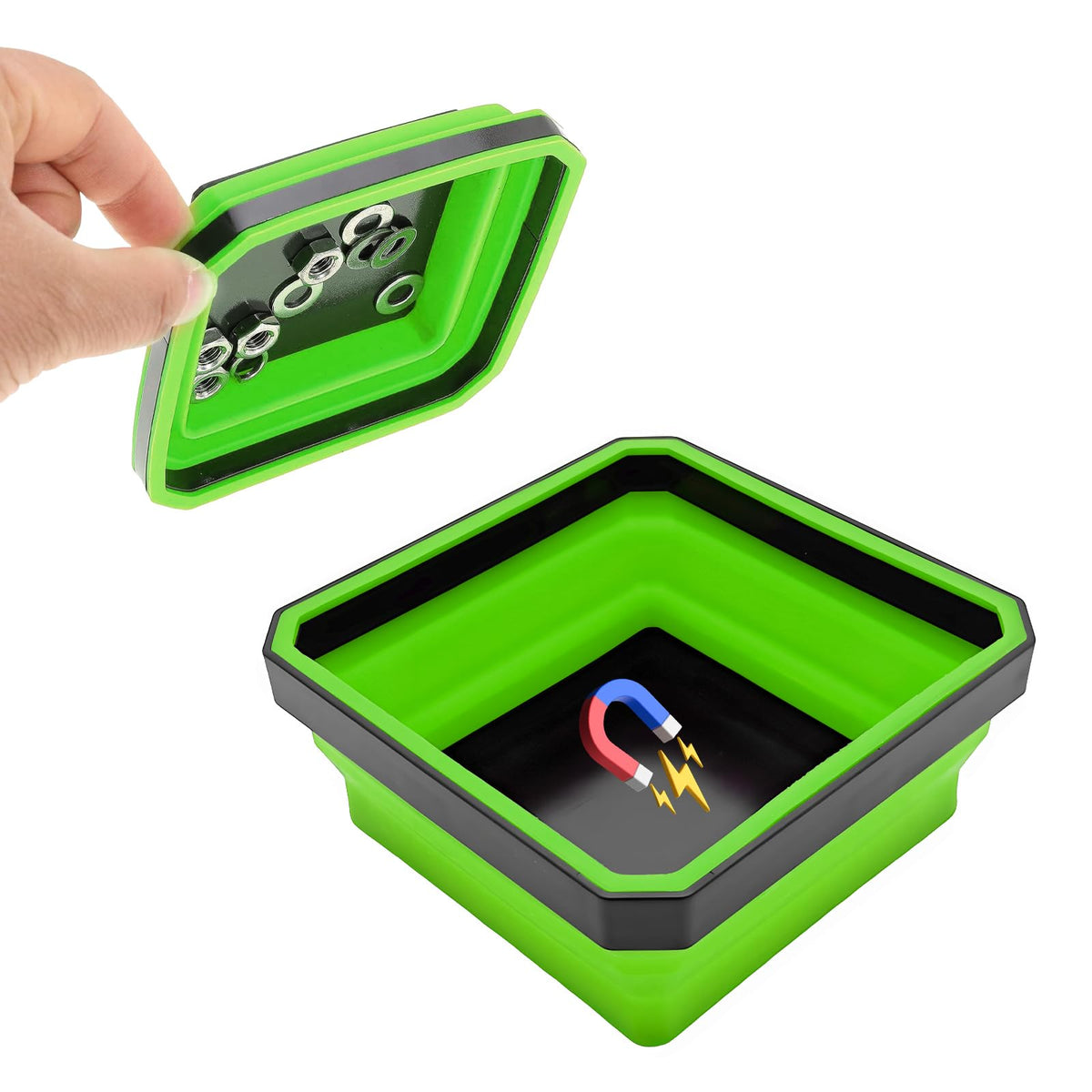 Yourkar Collapsible Magnetic Parts Tray, 4.5 Inch Foldable - Product Imagery