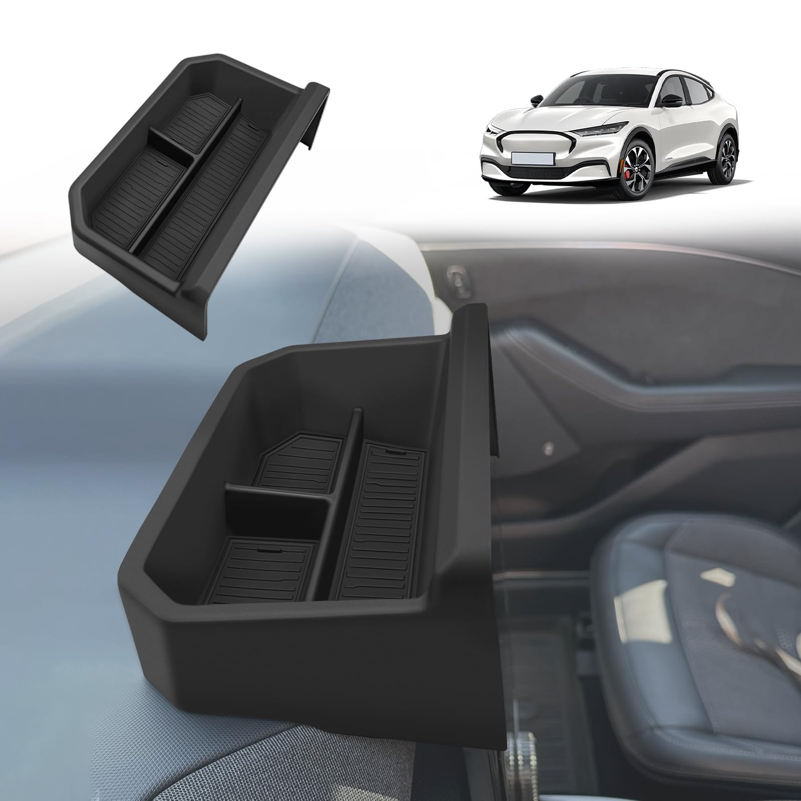 BestEvMod Dash Storage Box for 2021-2026 Mustang Mach-E (ABS) - Product Imagery