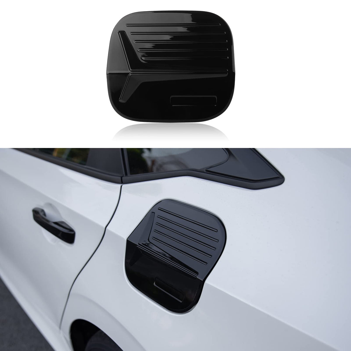 CKE for 11th Gen Civic Sedan Fuel Tank Cover -Glossy Black - Product Imagery