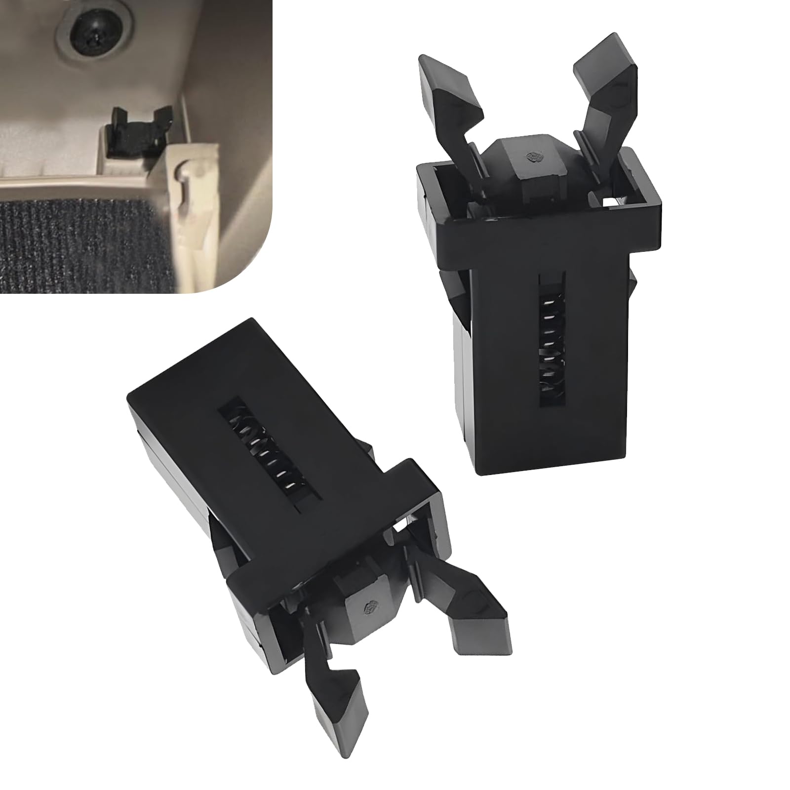 2 PCS Car Sunglasses Holder Catch Latch, Trash Can Lock - Product Imagery