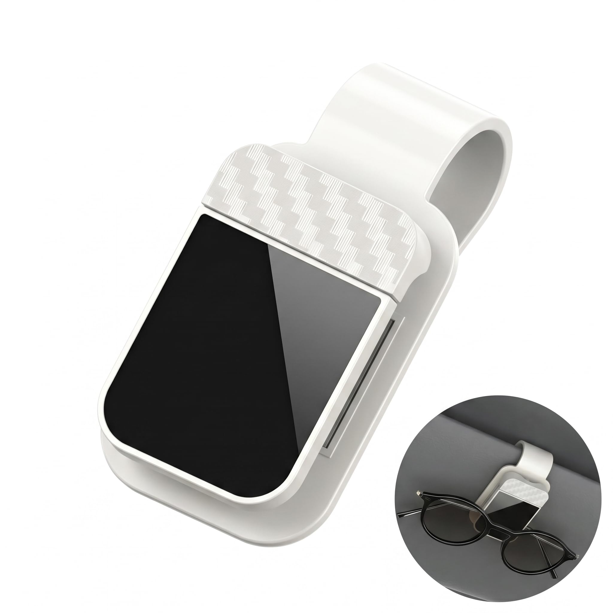 Car Sunglass Holder, ABS Adsorption-type Non-slip Sun Visor - Product Imagery