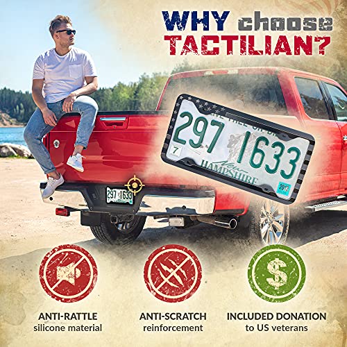 TACTILIAN Original Silicone American Flag License Plate Frames - - Product Imagery